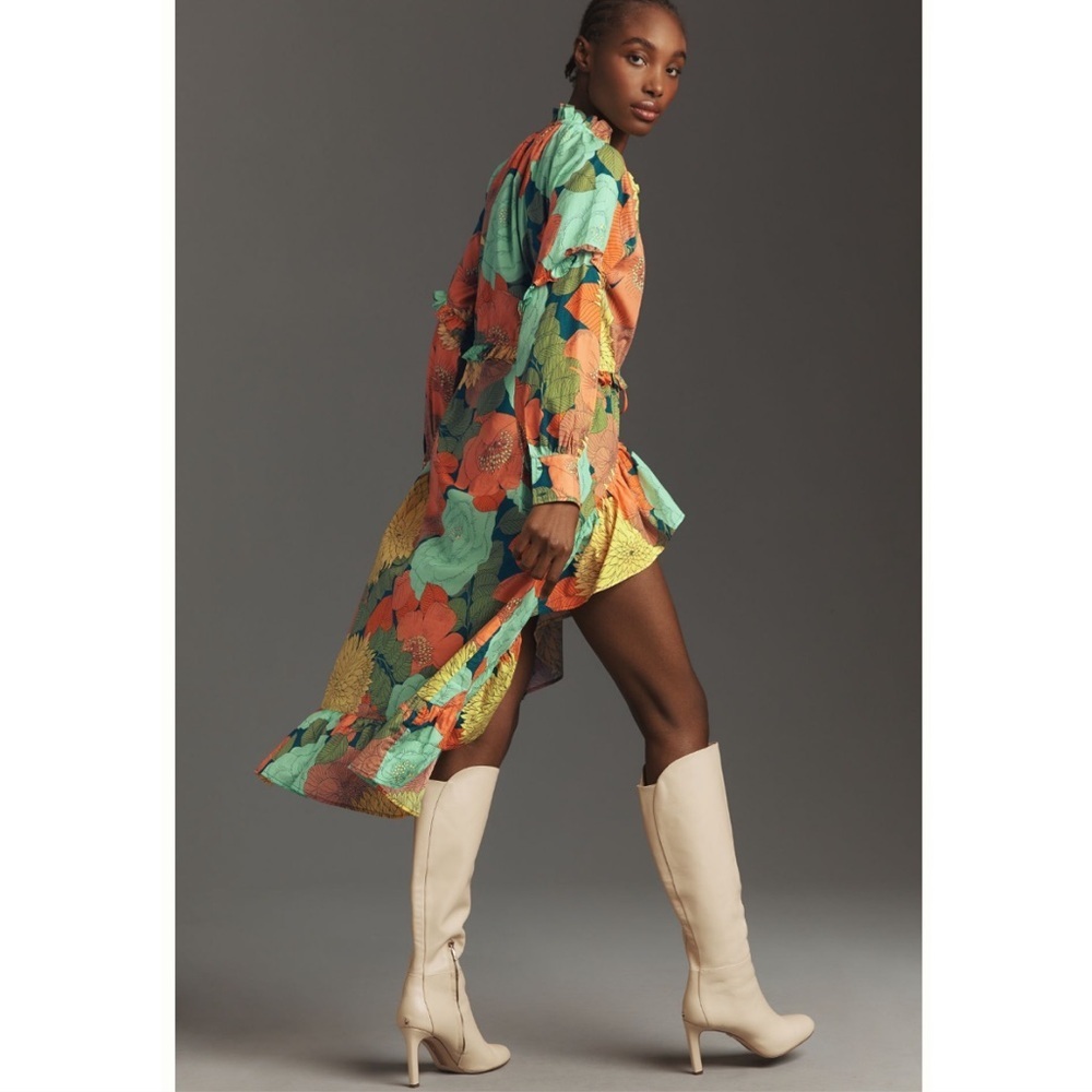 Farm Rio x Anthropologie Floral Print Midi Dress
